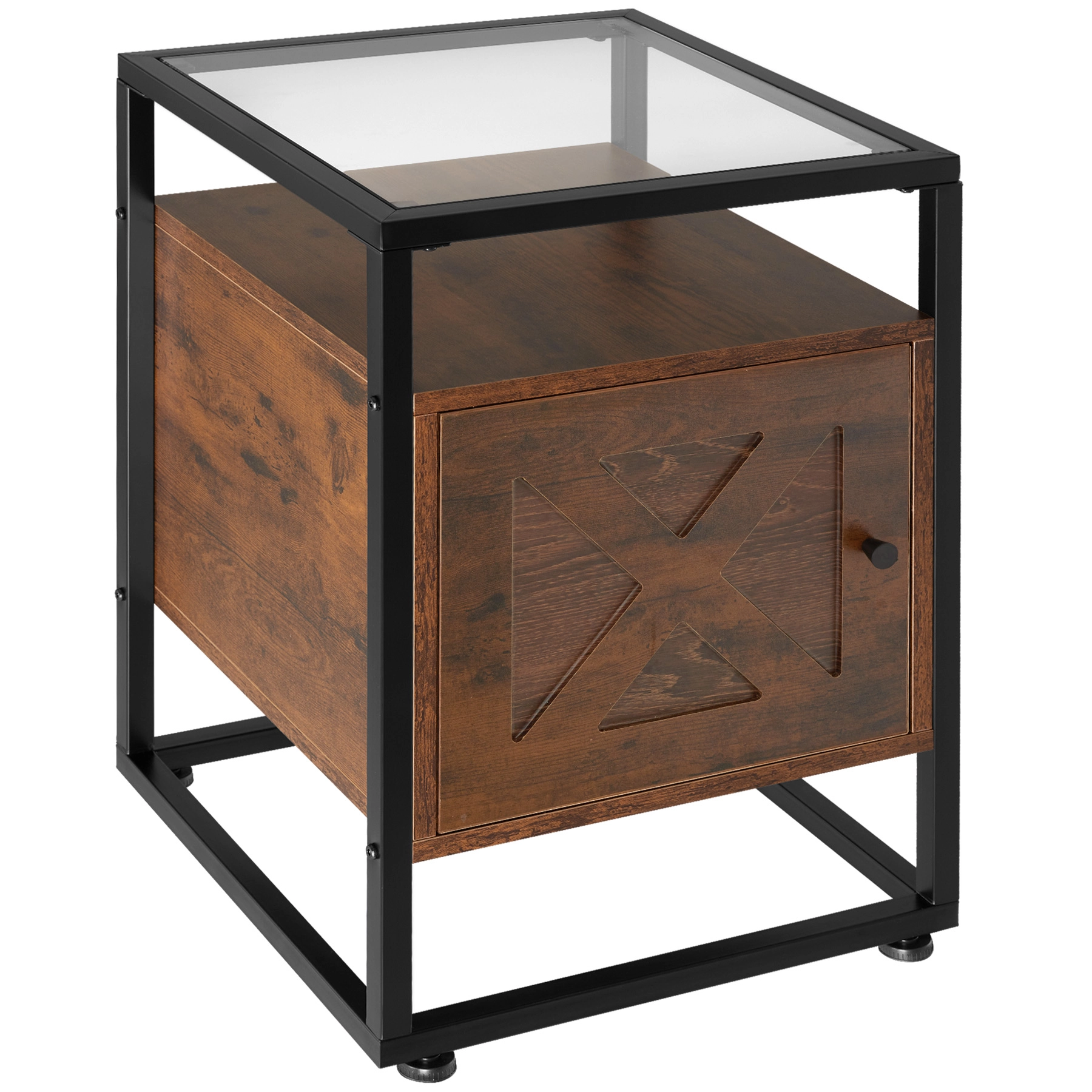 Nachttisch Kidderminster 40x43x60,5cm - Industrial Holz dunkel, rustikal