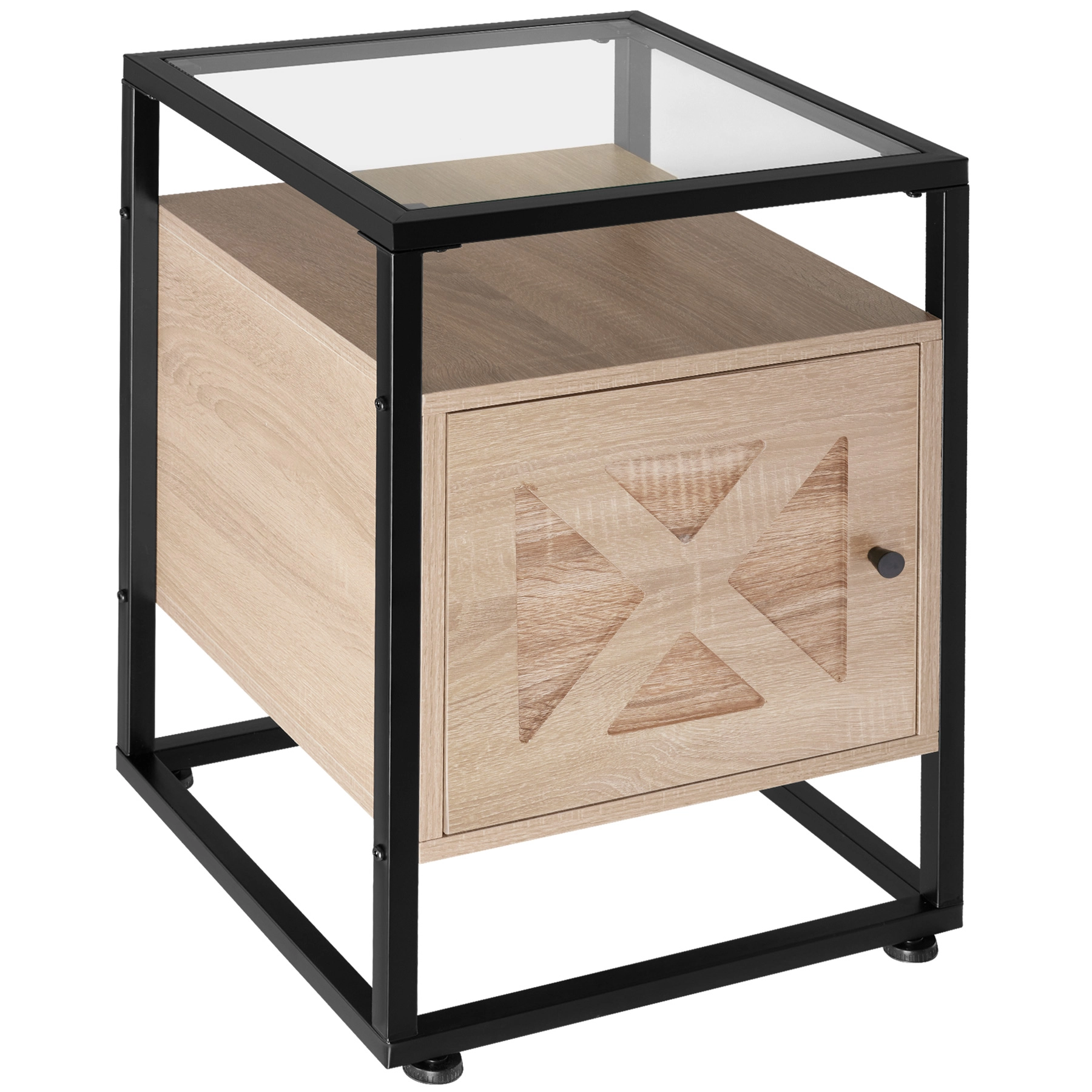 Nachttisch Kidderminster 40x43x60,5cm - Industrial Holz hell, Eiche Sonoma