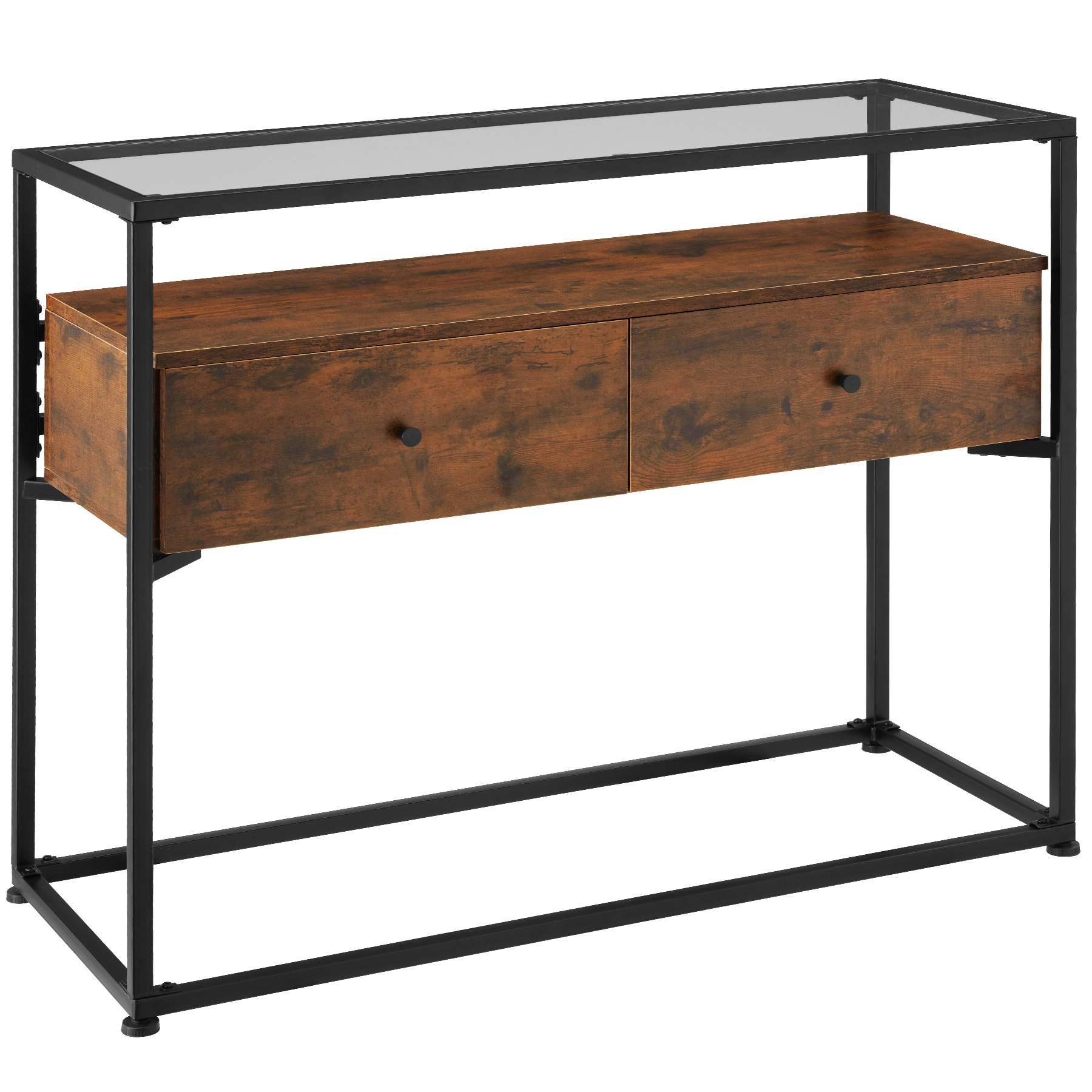 Konsolentisch Reading 101,5x41,5x80,5cm - Industrial Holz dunkel, rustikal
