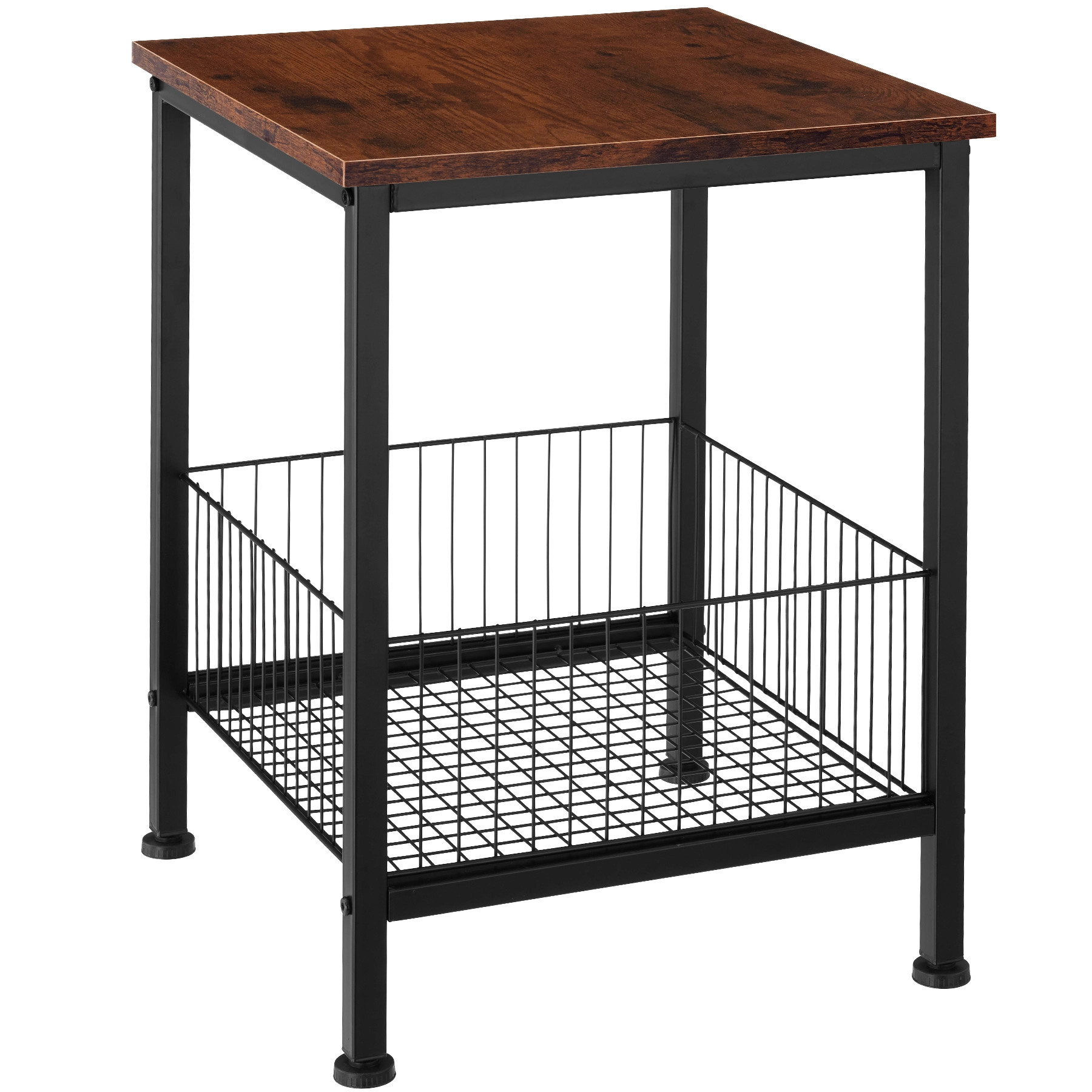 Beistelltisch Grimsby 40x40x55,5cm - Industrial Holz dunkel, rustikal