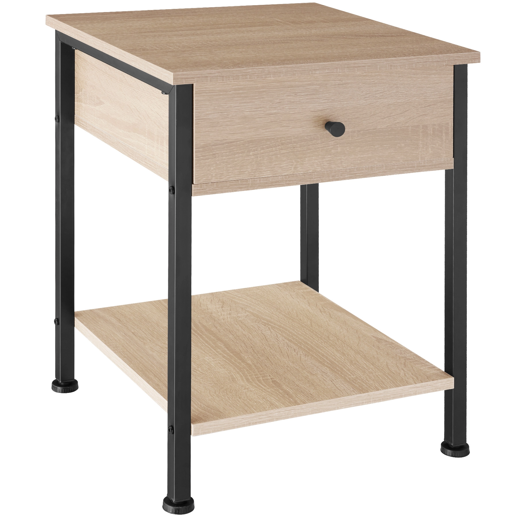 Nachttisch Bradford 40x40x55,5cm - Industrial Holz hell, Eiche Sonoma