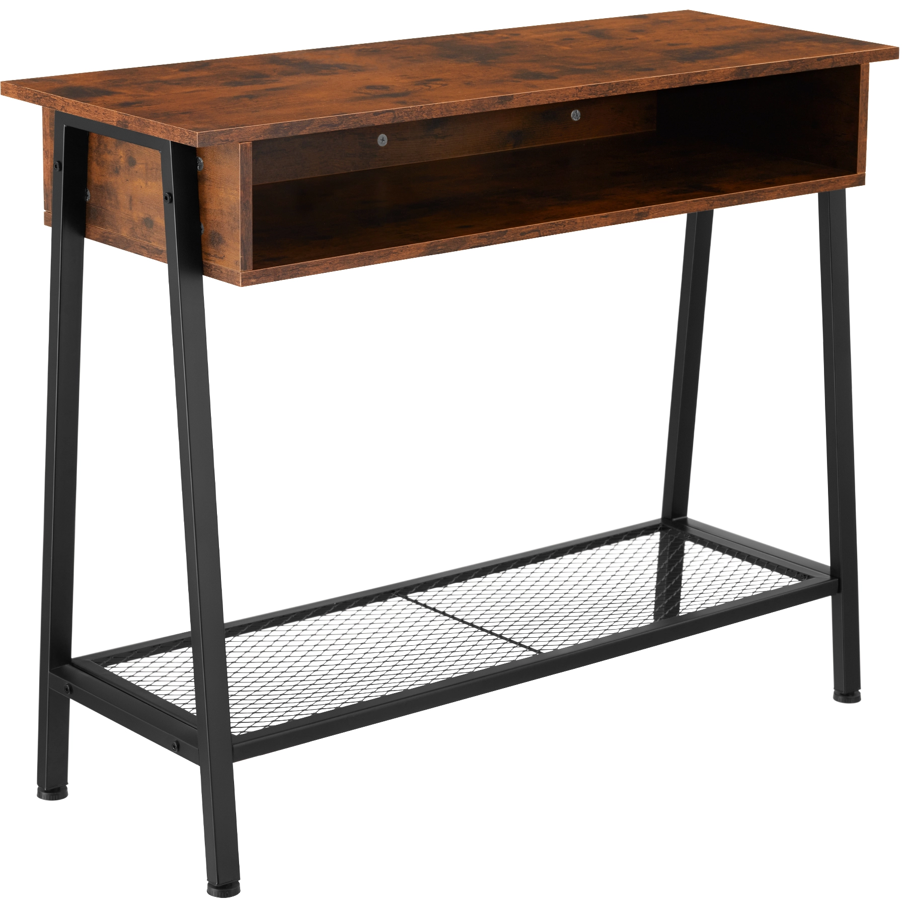 Konsolentisch Tralee 100x35x80,5cm - Industrial Holz dunkel, rustikal
