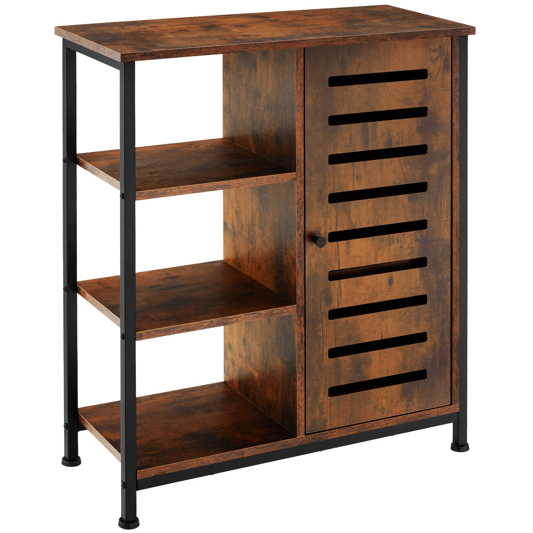Sideboard 71x32x82cm - Industrial Holz dunkel, rustikal, Türanschlag rechts