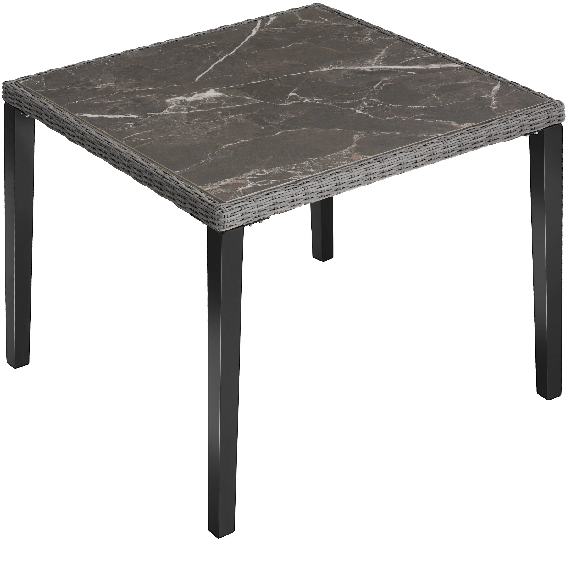 Rattan Tisch Tarent 93,5x93,5x75cm - grau