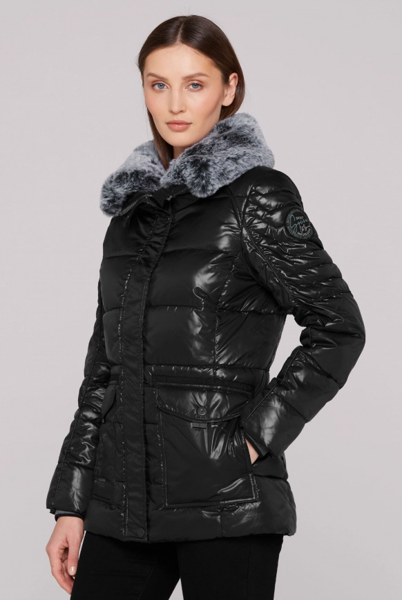 SOCCX Winterjacke mit hohem Kragen und Steppmuster - black | XS