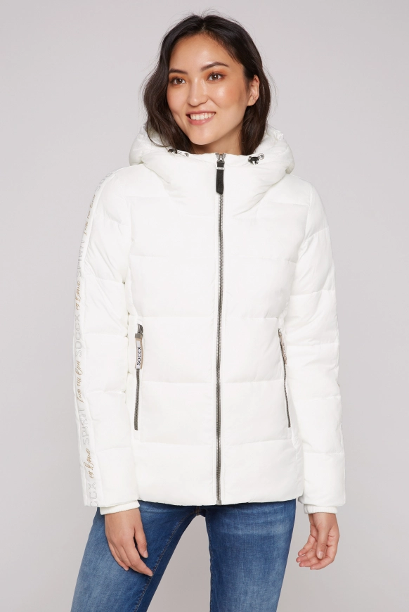 SOCCX Winterjacke mit Kapuze und Logo-Tapes - ivory | XS