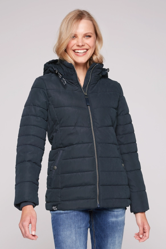 SOCCX Steppjacke mit abtrennbarer Kapuze - blue navy | L