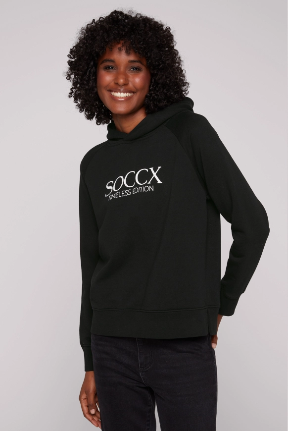 SOCCX Kapuzensweatshirt mit Logo Print - black | M