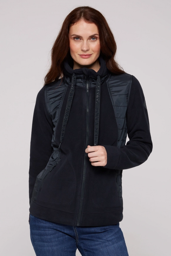 SOCCX Fleecejacke mit tonigen Stepp-Details - blue navy | S