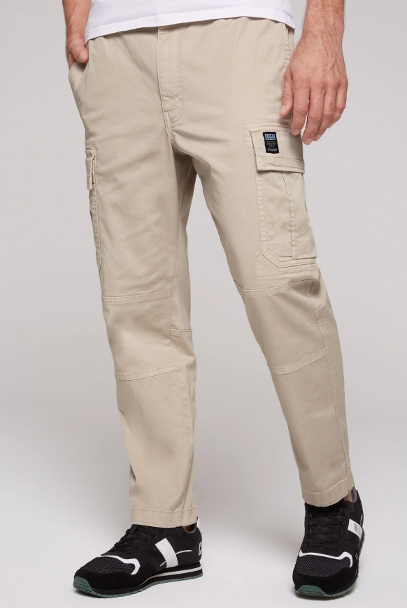 CAMP DAVID Cargohose mit Klappentaschen - neutral beige | M