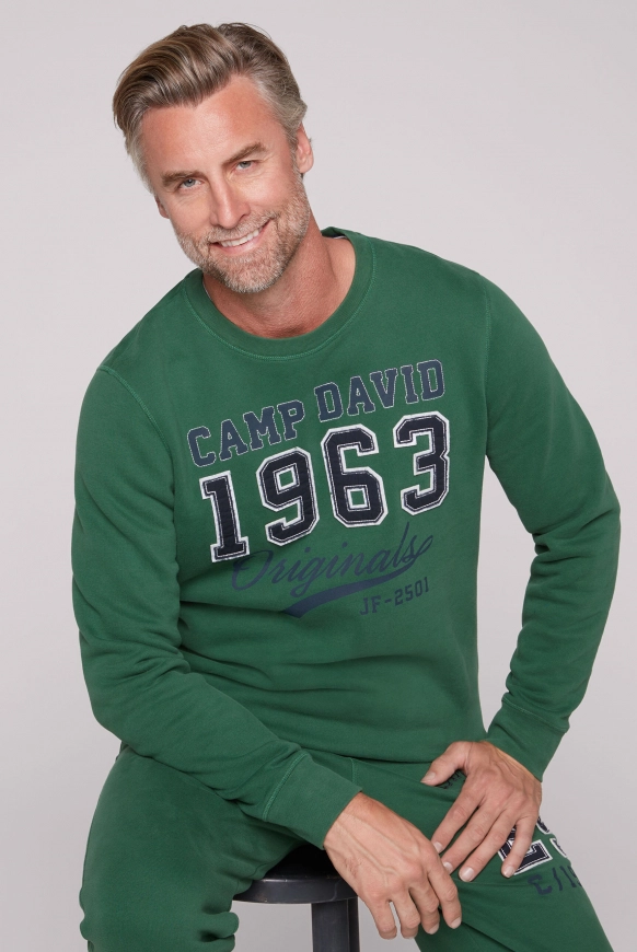 CAMP DAVID Sweatshirt mit Artwork im Retro-Style - raw green | XXL