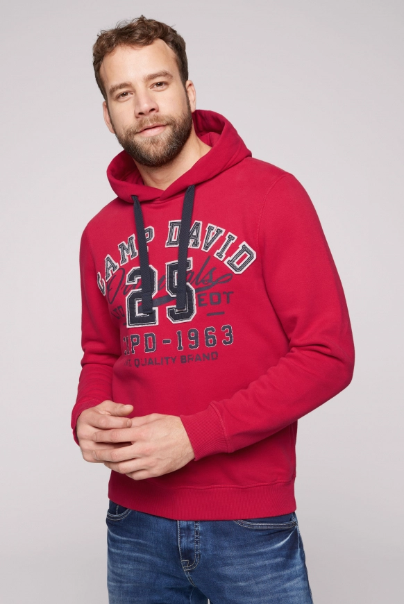 CAMP DAVID Hoodie mit Artwork im Retro-Style - royal red | S