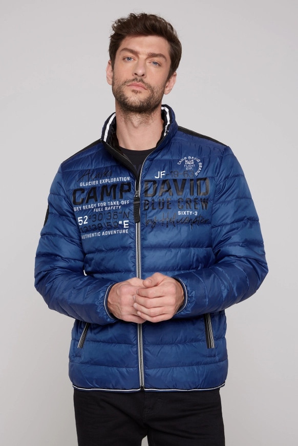 CAMP DAVID Leichte Steppjacke mit Logo Prints und Tapes - flight blue | XXL