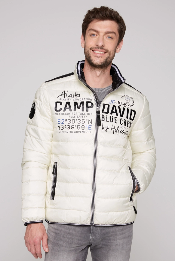 CAMP DAVID Leichte Steppjacke mit Logo Prints und Tapes - kitt | XXXL