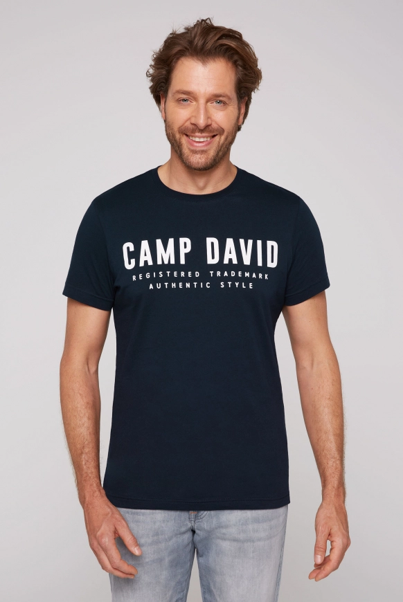 CAMP DAVID Basic Logo T-Shirt - blue navy | 4XL