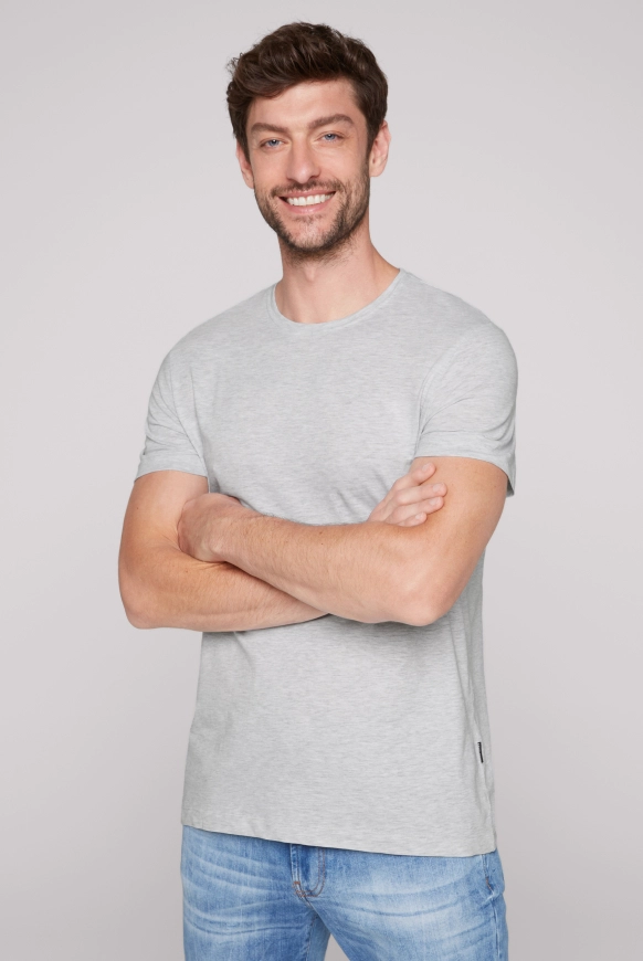 CAMP DAVID Basic T-Shirt Rundhals 2er-Pack - grey melange | M