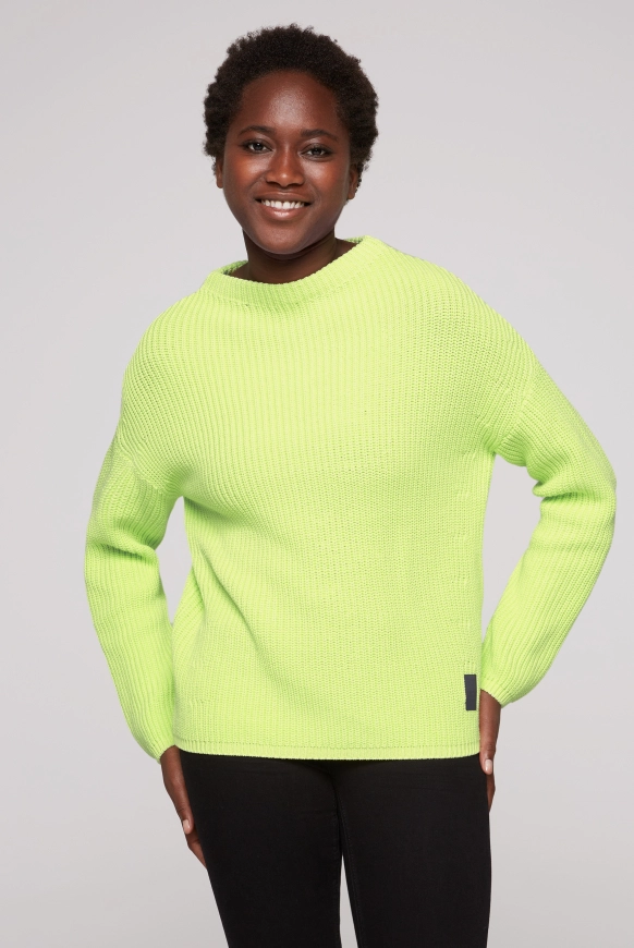 SOCCX Rippstrickpullover Stone Washed - yellow lime | XXL