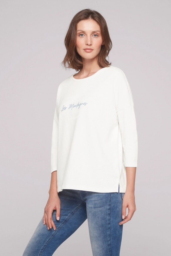 SOCCX Sweatshirt mit tonigen Rubber Prints - ivory | S