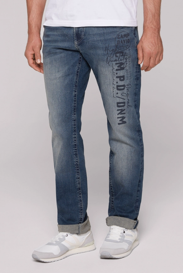 CAMP DAVID Jeans NI:CO Regular Fit - dark blue printed | 33 | 30