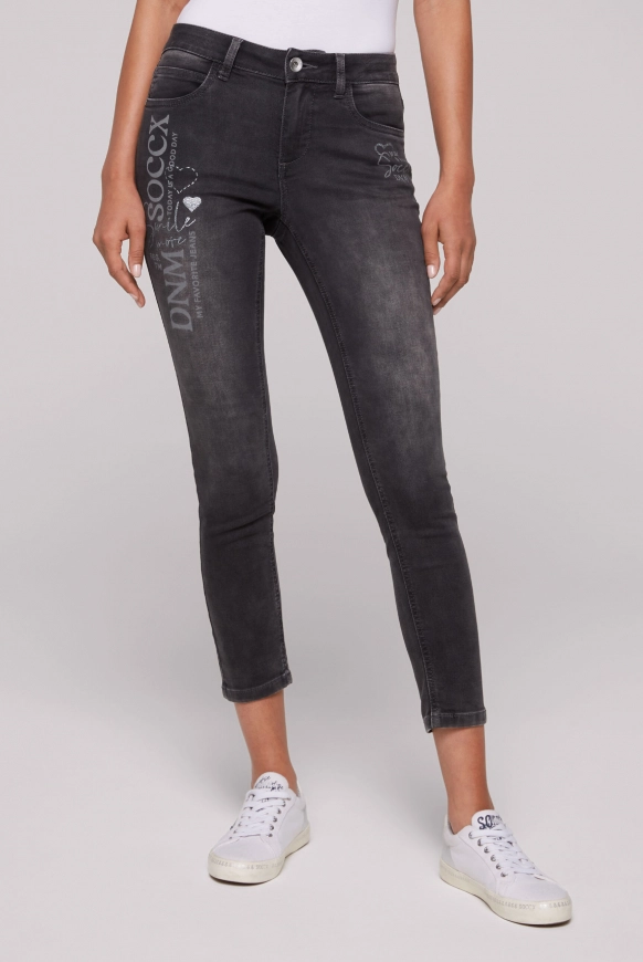 SOCCX Jeans MI:RA Slim Fit - jogg grey printed | 26