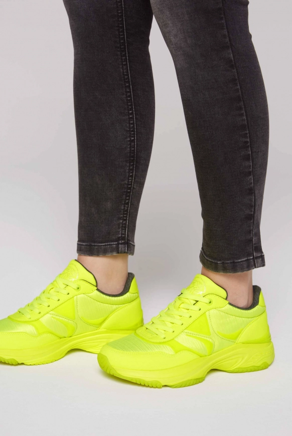 SOCCX Fashion Sneaker im tonigen Materialmix - neon lime | 39