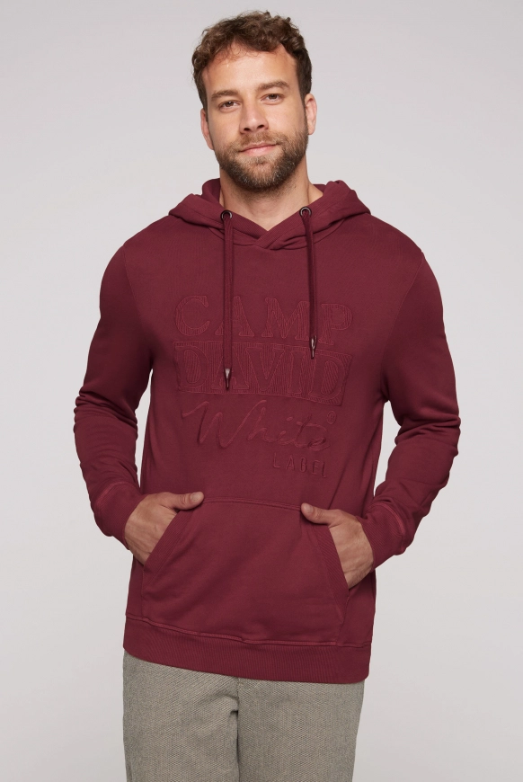 CAMP DAVID Hoodie mit tonigem Logo Artwork - burgundy | 4XL
