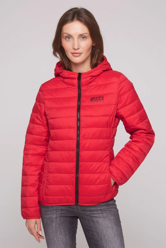 SOCCX Leichte Steppjacke mit Kapuze - royal red | XXXL