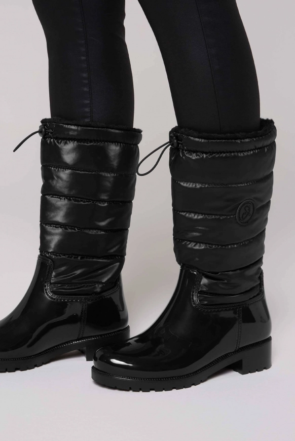 SOCCX Gefütteter Gummistiefel mit Steppschaft - black | 37