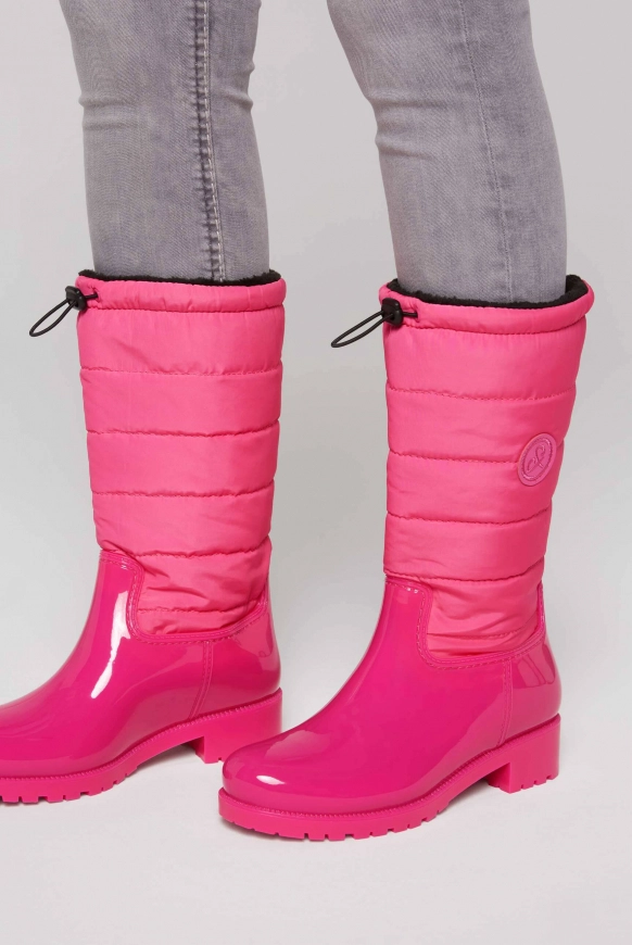SOCCX Gefütteter Gummistiefel mit Steppschaft - neon pink | 38
