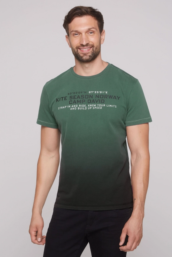 CAMP DAVID T-Shirt Dip Dye mit Rücken-Print - dark green | S