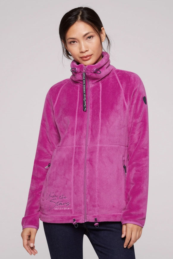 SOCCX Sherpafleecejacke mit hohem Kragen - iced berry | XS