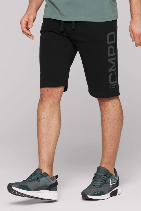 CAMP DAVID Sportshorts im tonalen Strukturmix mit Print - black | L