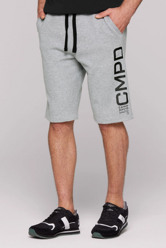 CAMP DAVID Sportshorts im tonalen Strukturmix mit Print - dark greymelange | XL