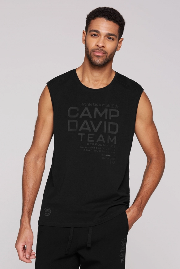 CAMP DAVID Sport-Shirt mit Rubber Prints - black | 4XL