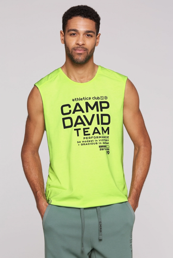 CAMP DAVID Sport-Shirt mit Rubber Prints - neon yellow | L