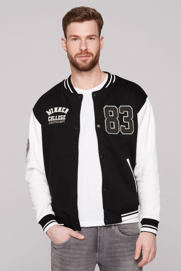 CAMP DAVID College-Blouson mit Label-Applikationen - black | S