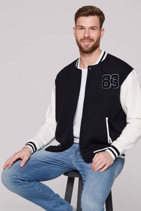 CAMP DAVID College-Blouson mit Label-Applikationen - navy | M