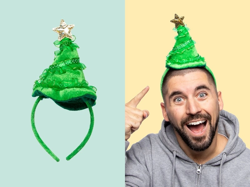 Diadem mit Leuchtendem Weihnachtsbaum