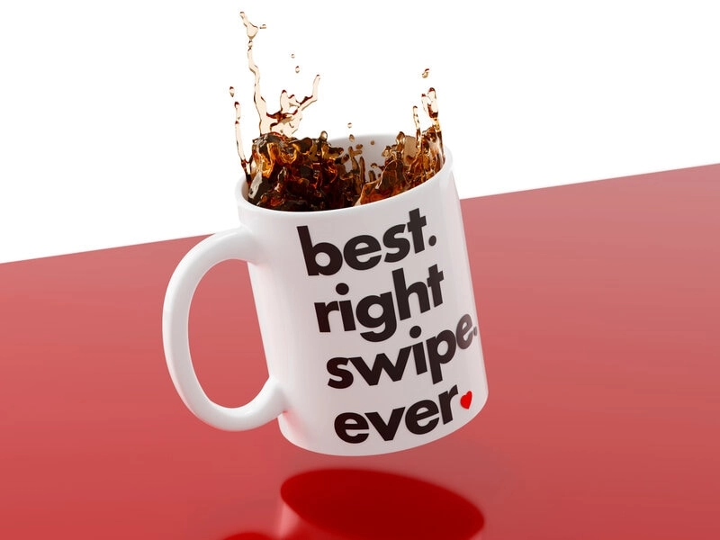 Tasse mit Aufdruck - Best Right Swipe Ever