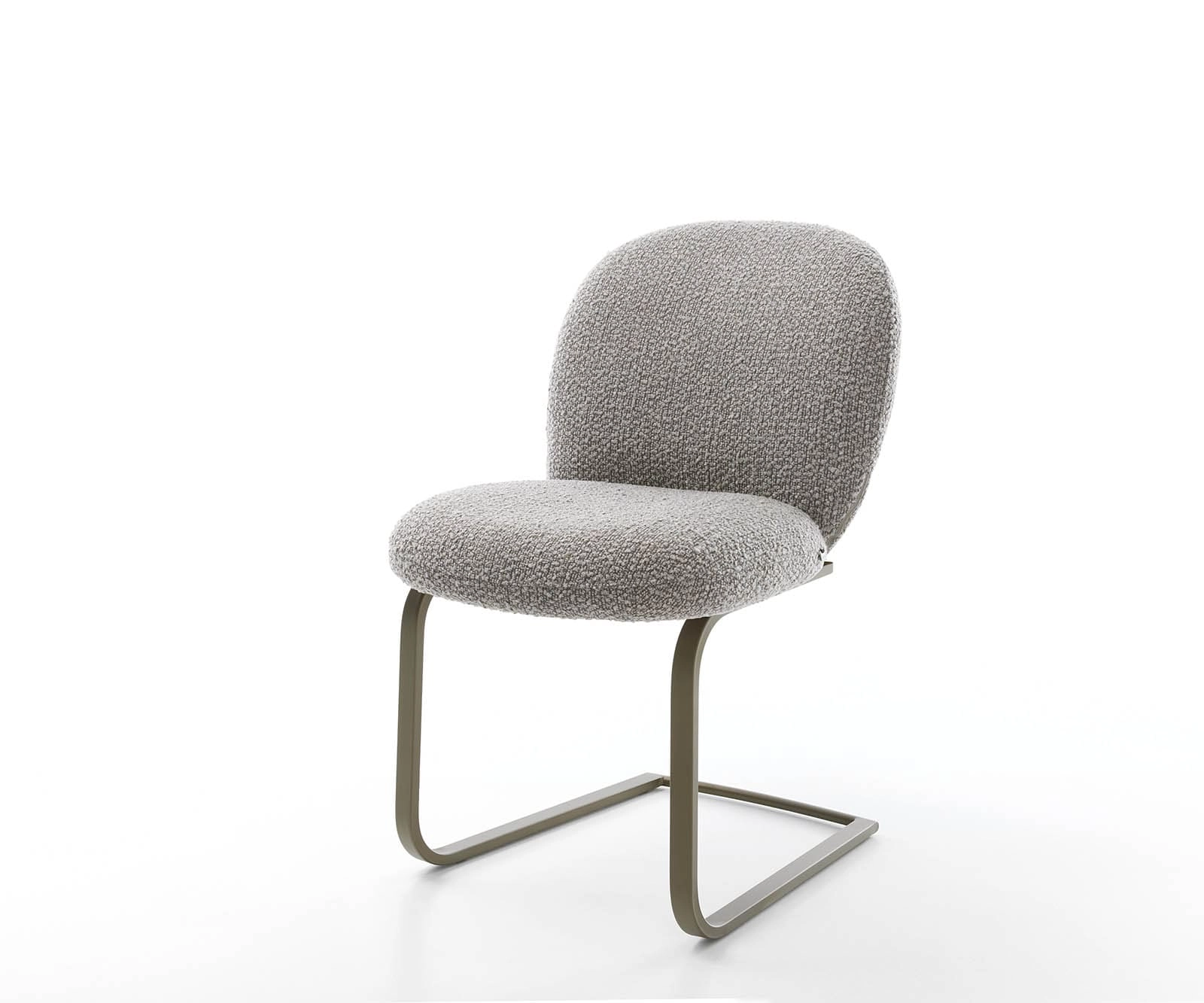 Freischwinger Nube-Flex Bouclé Silbergrau Freischwinger flach Effektfinish Titan Taschenfederkern