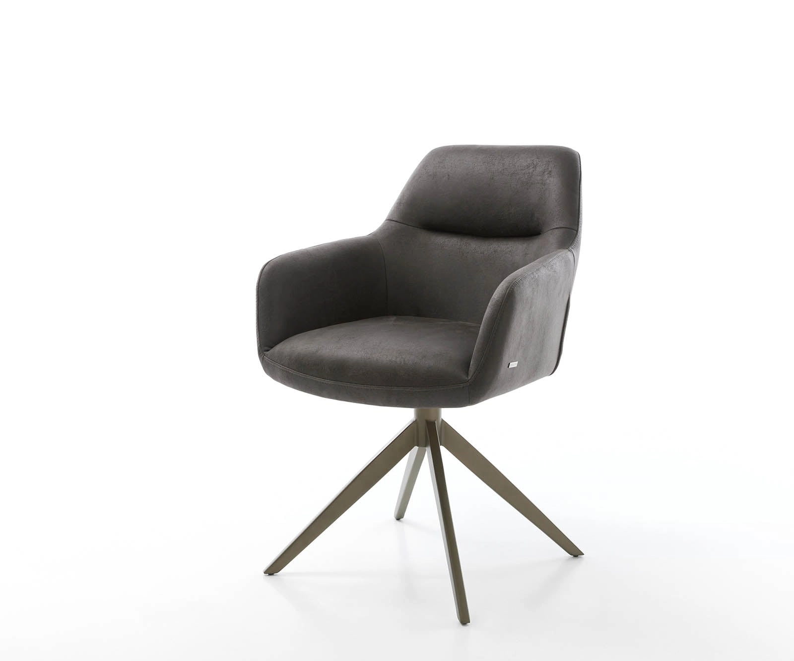 Drehstuhl Pejo-Flex Anthrazit Vintage Kreuzgestell breit Effektfinish Titan 360° drehbar