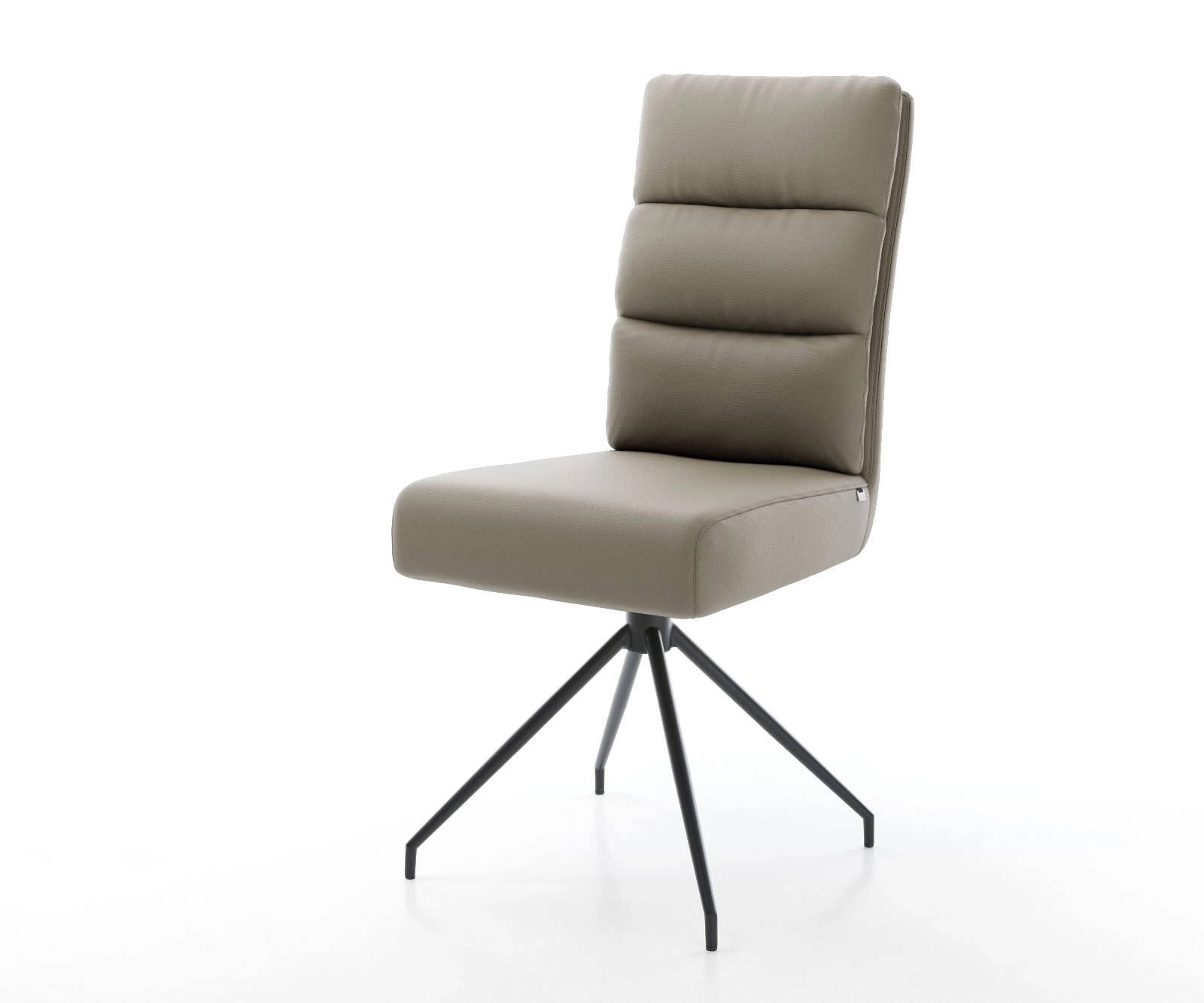 Drehstuhl Pela-Flex Echt-Leder Schlamm Kreuzgestell konisch Schwarz 180° drehbar Taschenfederkern