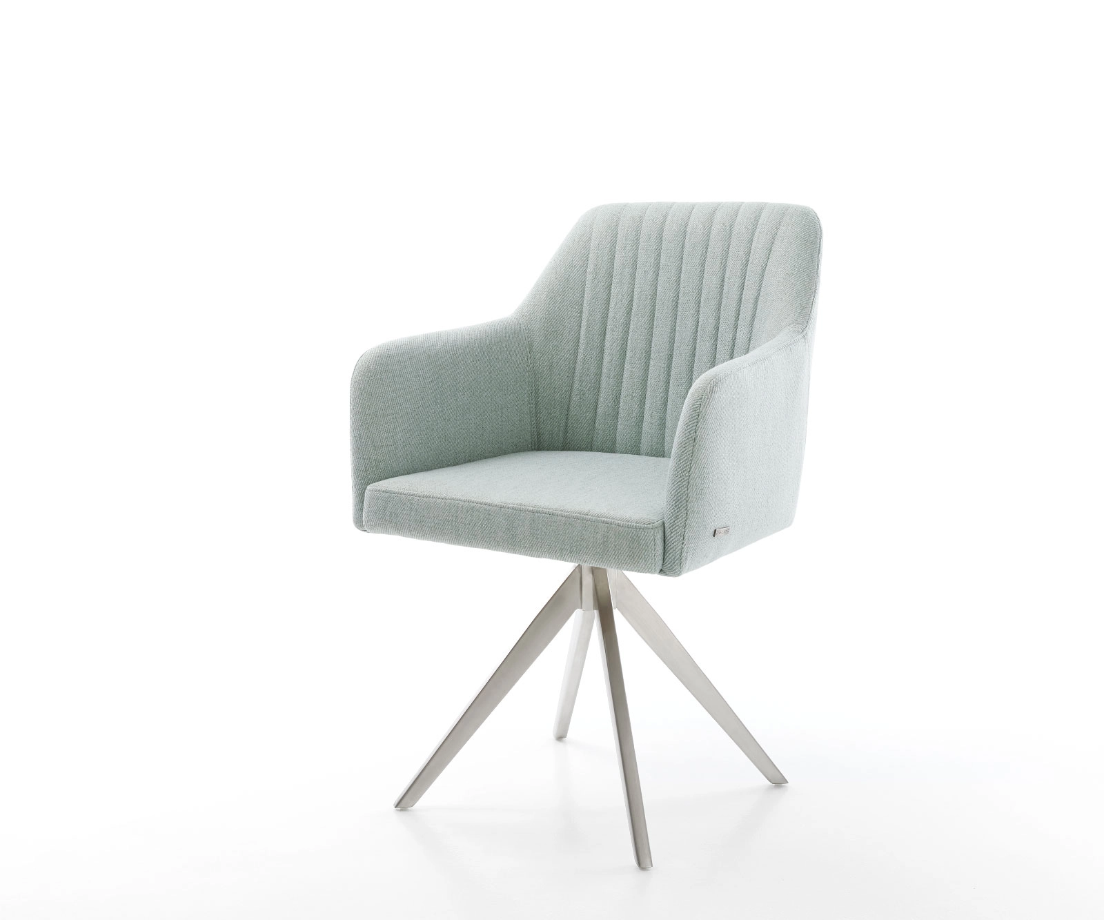 Drehstuhl Greg-Flex Stripes Mint Kreuzgestell kantig Edelstahl 180° drehbar