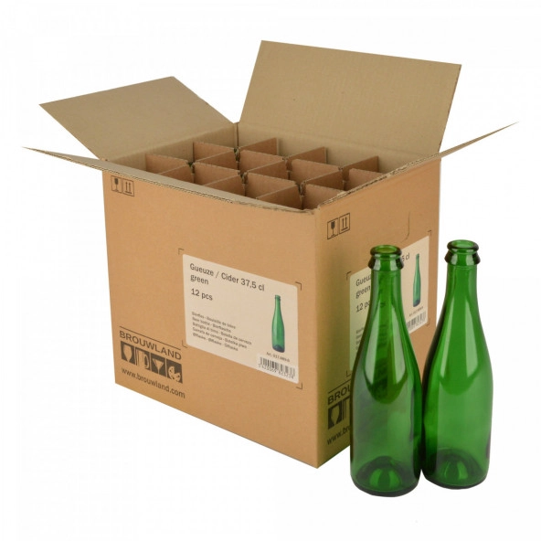Geuze/Sektflasche 37,5 cl, grün, 29 mm KK, Karton 12 St.