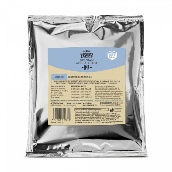 Trocken Bierhefe Belgian Abbey M47 - 250 g - Mangrove Jack's Craft Series