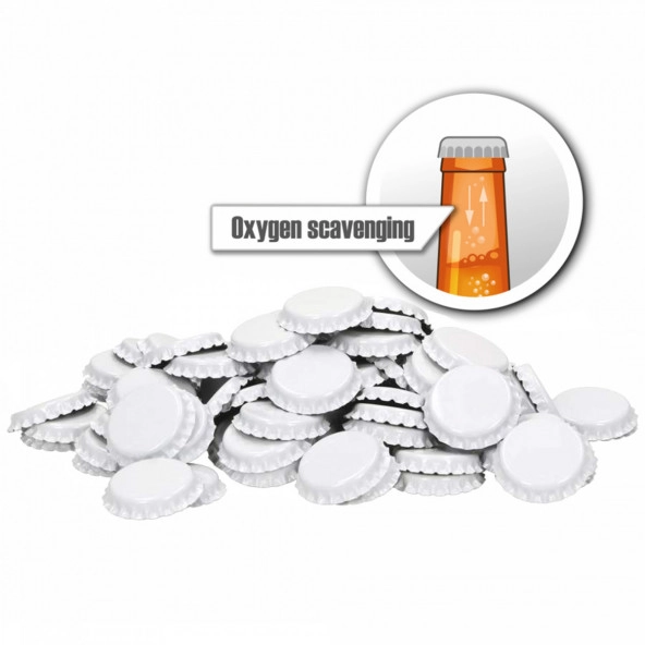 Kronkorken 26 mm - sauerstoffabsorbierend - weiß - 100 St.
