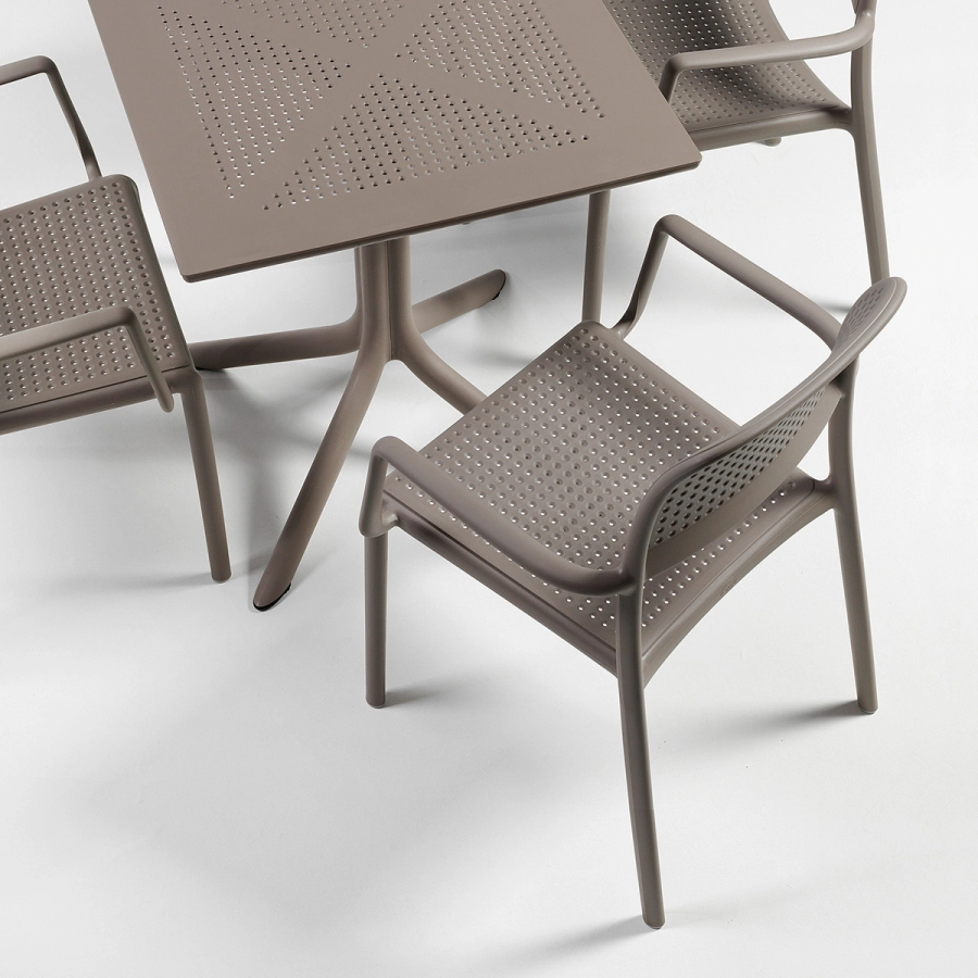 Nardi Clip80 Outdoor Tisch - tabacco - Länge: 80 cm, Höhe: 75 cm, Tiefe: 80 cm