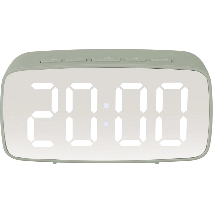 Karlsson Silver Mirror LED Oval Tischwecker - jungle green - 12 x 6 x 4 cm
