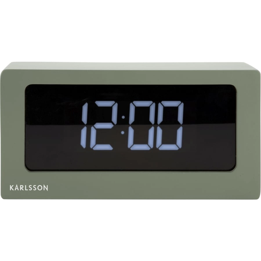 Karlsson Boxed LED Wecker - jungle green - 12,5x25x7 cm