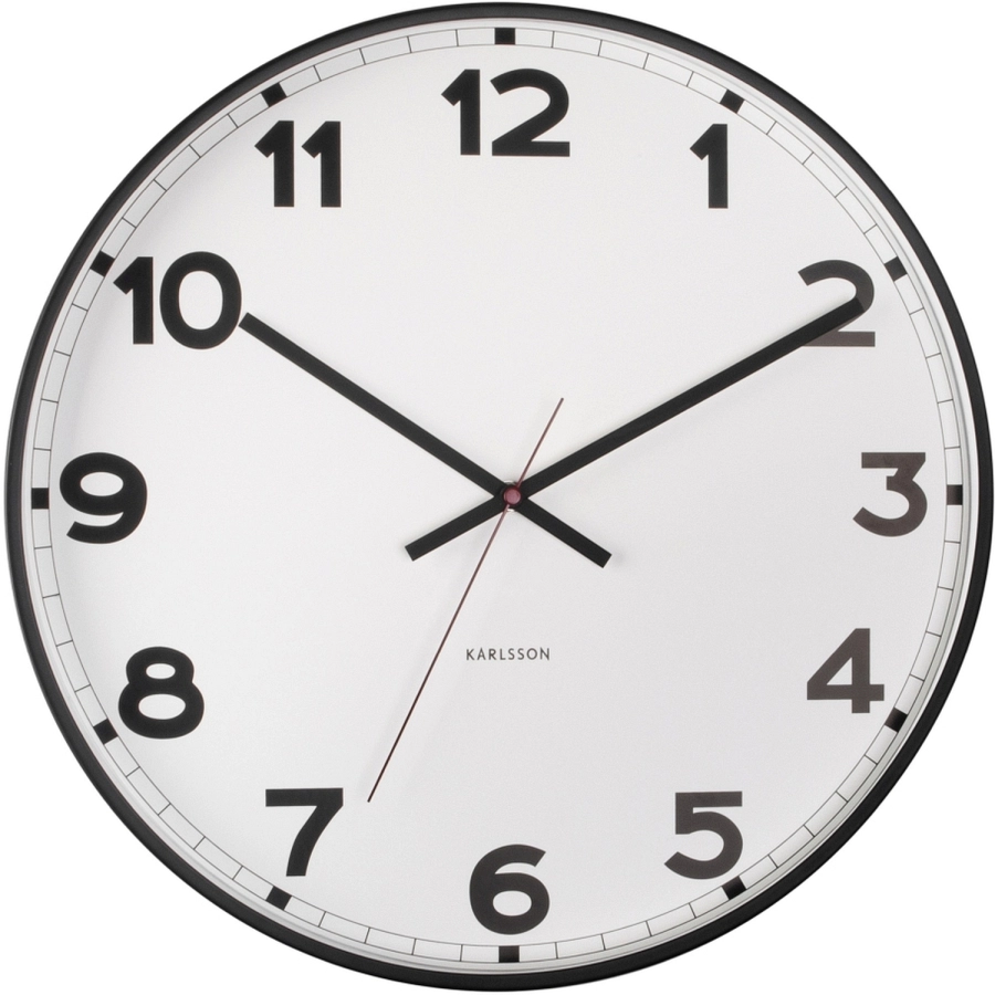 Karlsson New Classic Wanduhr - white - Ø 40,5 cm - Tiefe: 4,5 cm